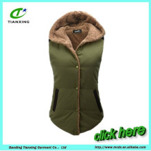 Veste à capuche matelassée rembourrée Sherpa pour femme avec capuche